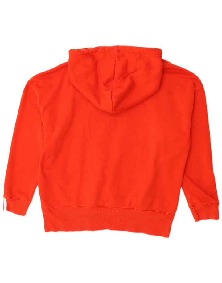 Maglione con cappuccio oversize grafico da donna ADIDAS UK 8 piccolo cotone rosso