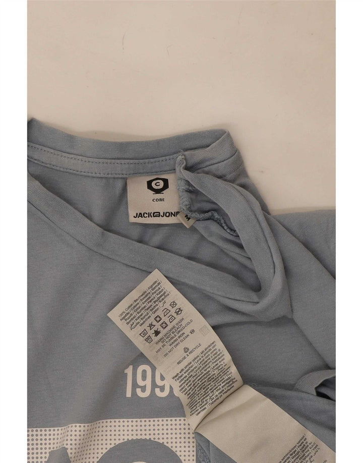 T-shirt grafica da uomo Jack & Jones Top in cotone blu medio
