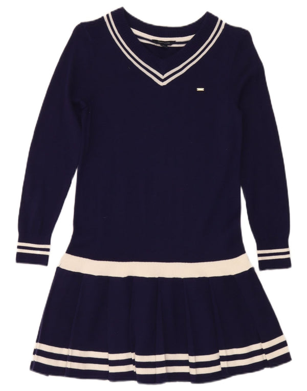 Abito maglione per ragazze Tommy Hilfiger 8-9 anni color block blu navy medio