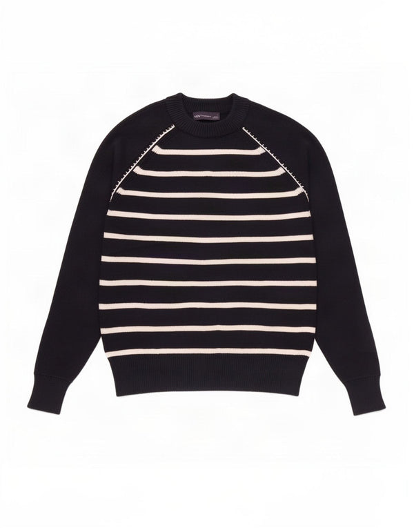 Maglione maglione girocollo da donna Marks & Spencer UK 10 piccolo blu navy