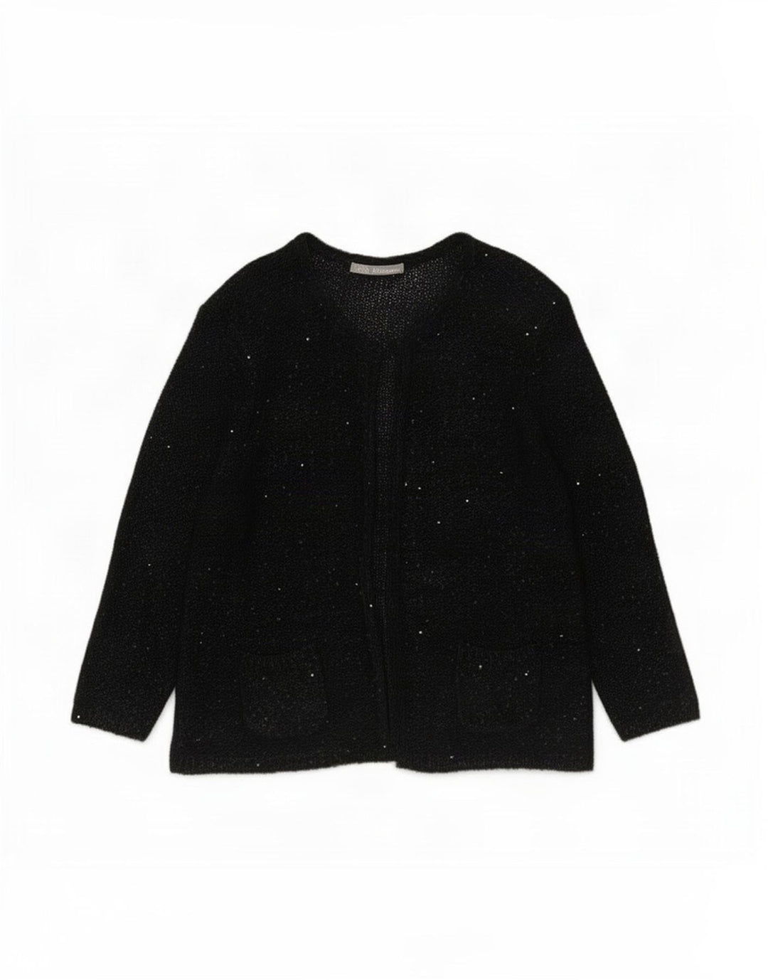 Maglione cardigan da donna Marks & Spencer UK 14 Grande poliestere screziato nero