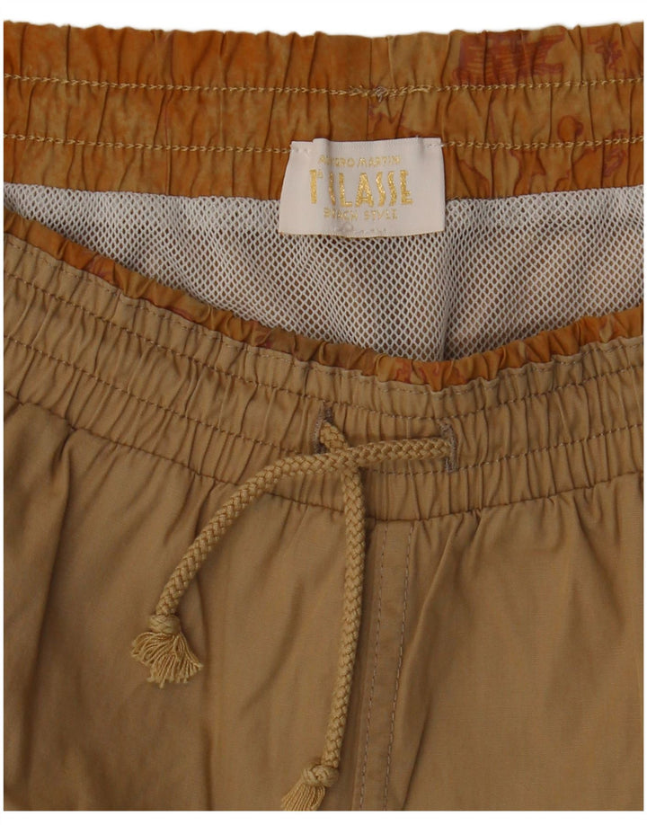 ALVIERO MARTINI Pantaloncini da bagno da uomo con motivo astratto Beige medio