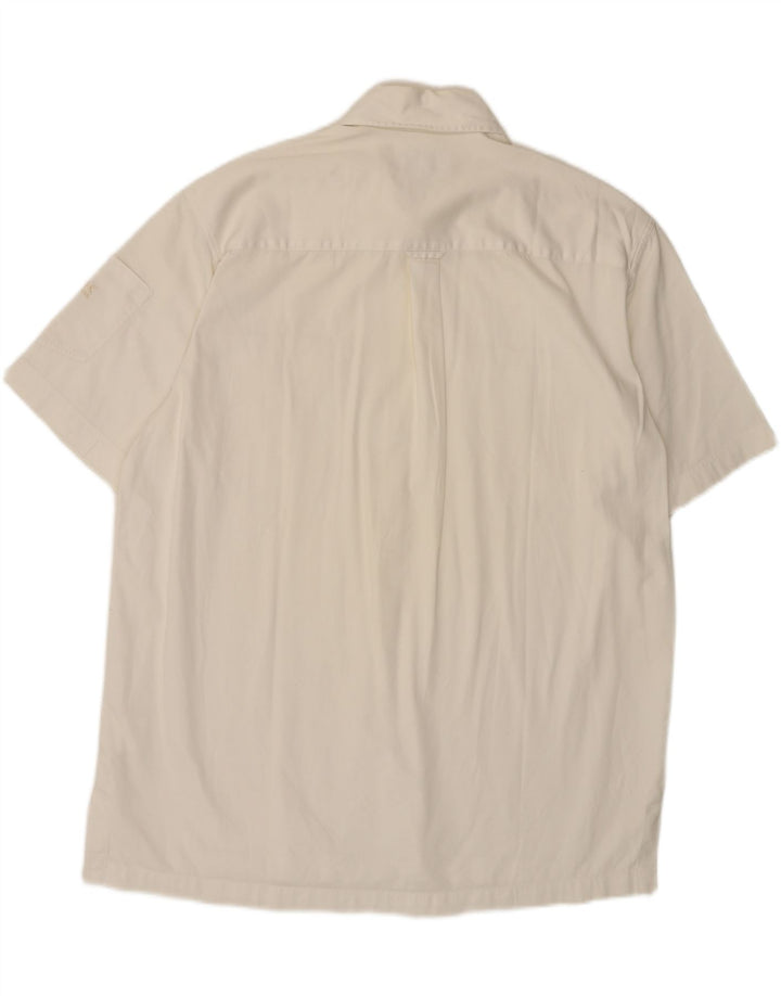 CALVIN KLEIN Camicia a maniche corte da uomo kaki XL in cotone bianco