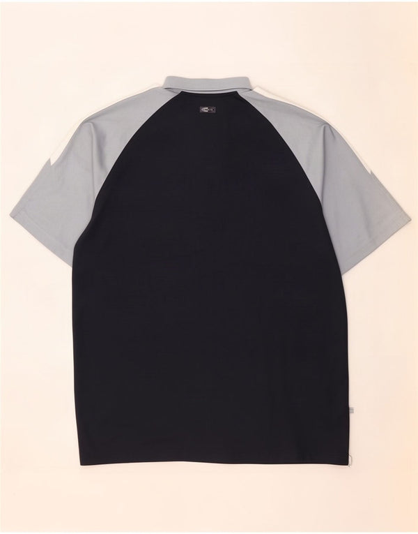Polo Adidas Climalite da uomo UK 42/44 Large Navy Blue Colourblock