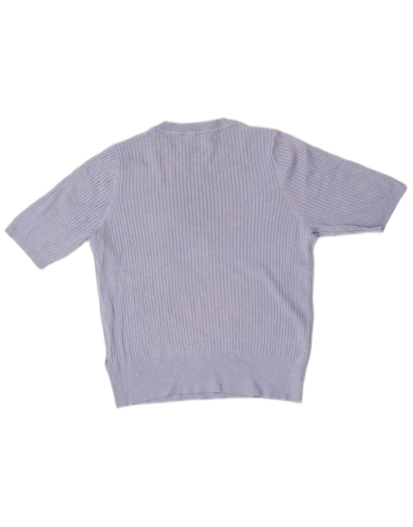 Maglione maglione girocollo da donna Marks & Spencer UK 14 grande viscosa blu