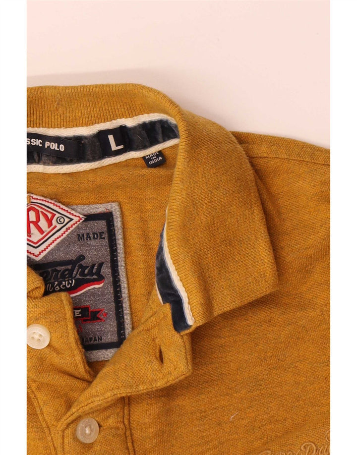 Polo da uomo Superdry grande in cotone giallo