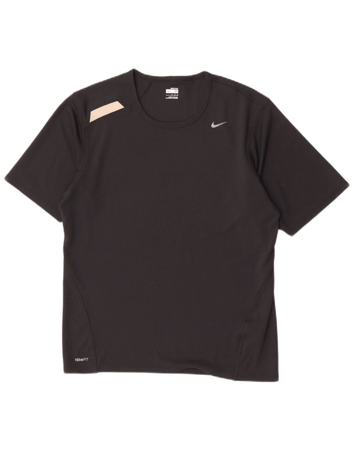 T-shirt da uomo Nike Top media nera in poliestere