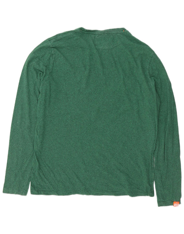 Top da uomo a maniche lunghe Superdry 2XL verde chiazzato