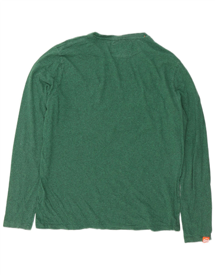 Top da uomo a maniche lunghe Superdry 2XL verde chiazzato