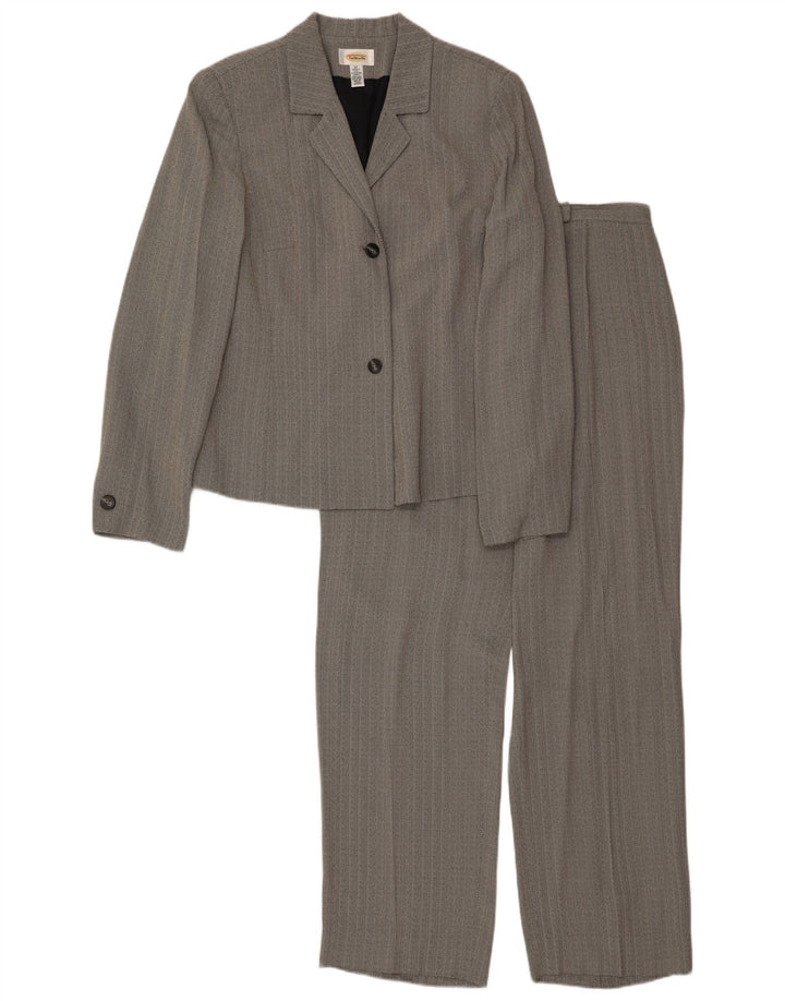 Talbots Set da donna a 2 bottoni e 2 pezzi UK 16 Large W34 L30 Grigio a spina di pesce