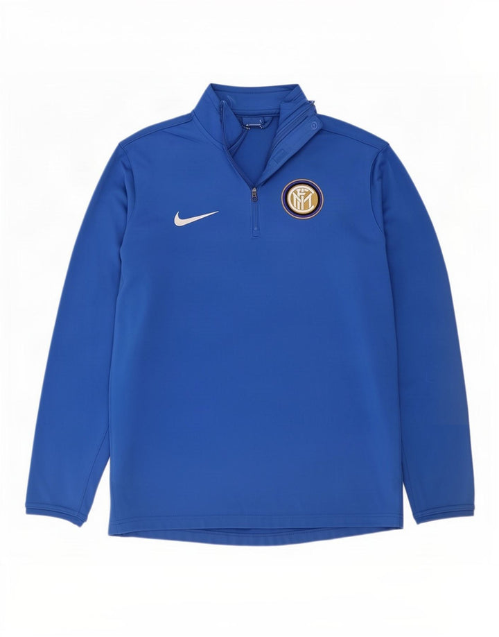 Felpa da uomo Nike Inter Milan con zip e collo, in poliestere blu medio