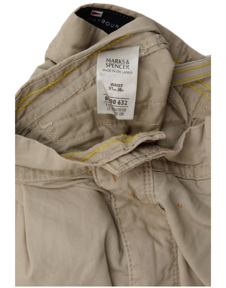 Pantaloncini cargo Marks & Spencer da uomo blu Harbour W36 grandi cotone beige
