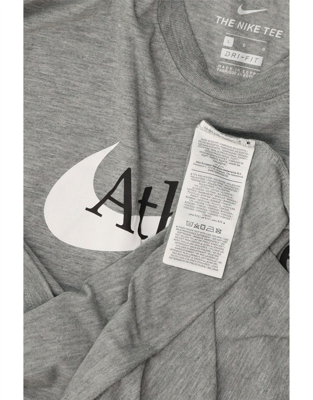 NIKE T-shirt grafica da uomo Dri Fit Top grande in poliestere grigio