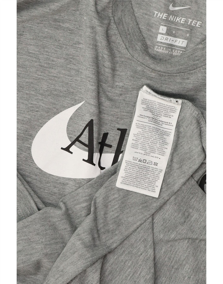 NIKE T-shirt grafica da uomo Dri Fit Top grande in poliestere grigio