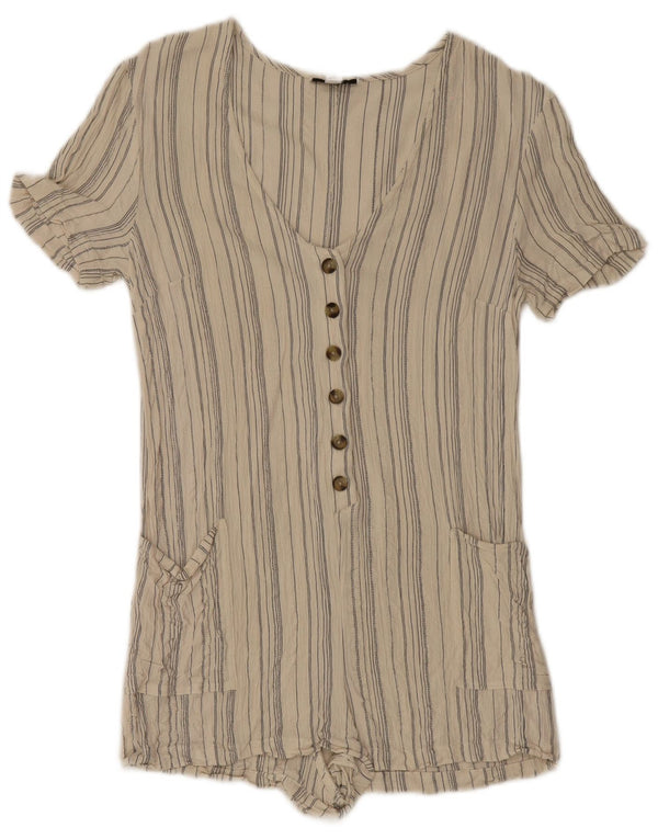 Topshop Tutina da donna UK 12 Viscosa a righe beige medio