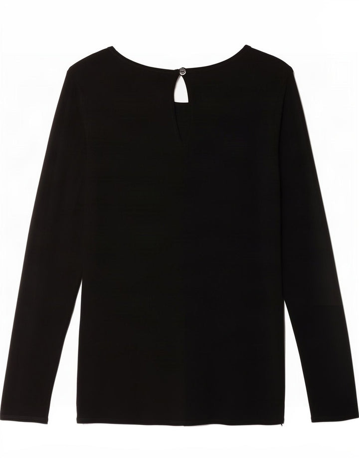 Top Donna Trussardi Jeans Manica Lunga IT 44 Medium Nero Viscosa