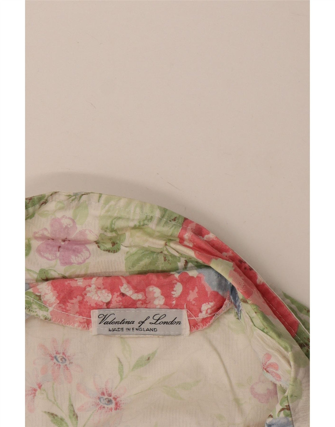 Giacca blazer con maniche a 3/4 corta da donna VINTAGE UK 14 medio bianco floreale