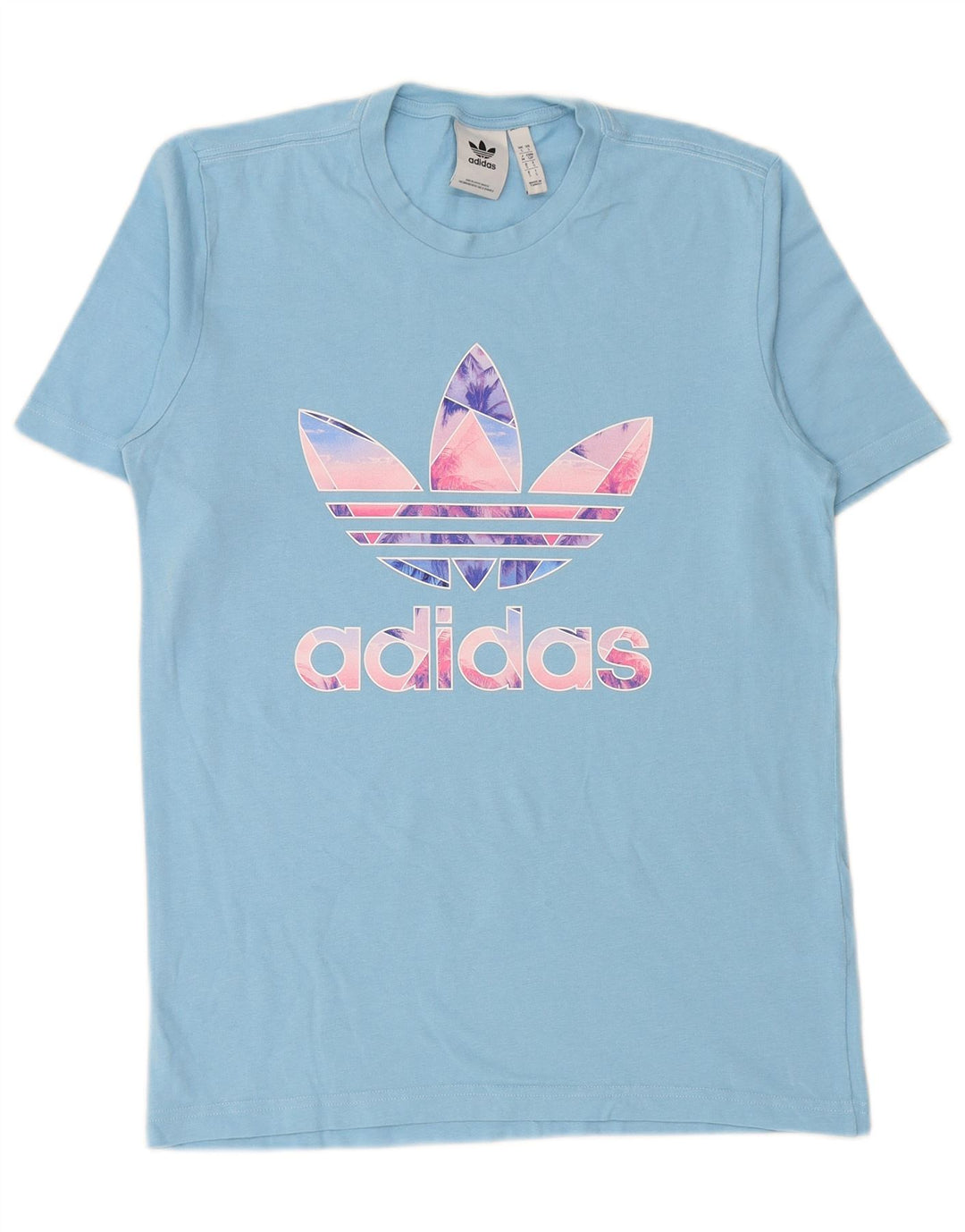 T-shirt grafica da uomo ADIDAS Top piccola in cotone blu