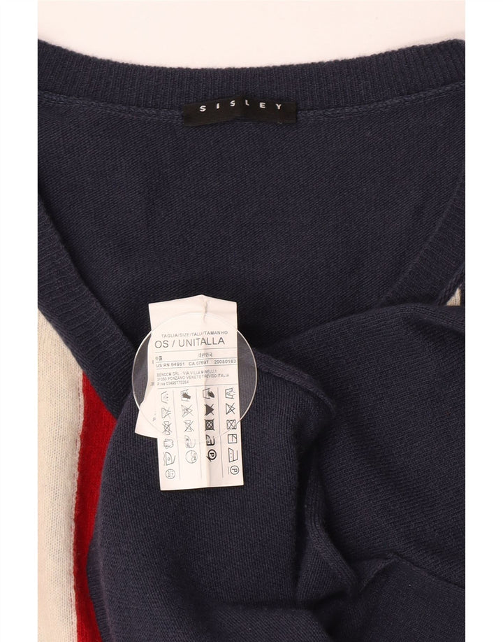Canotta oversize da donna Sisley England, taglia unica, in lana blu