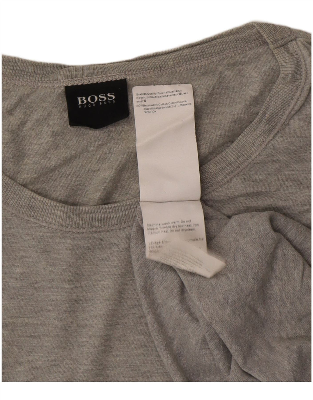 T-shirt da donna HUGO BOSS Top UK 16 grande in cotone grigio