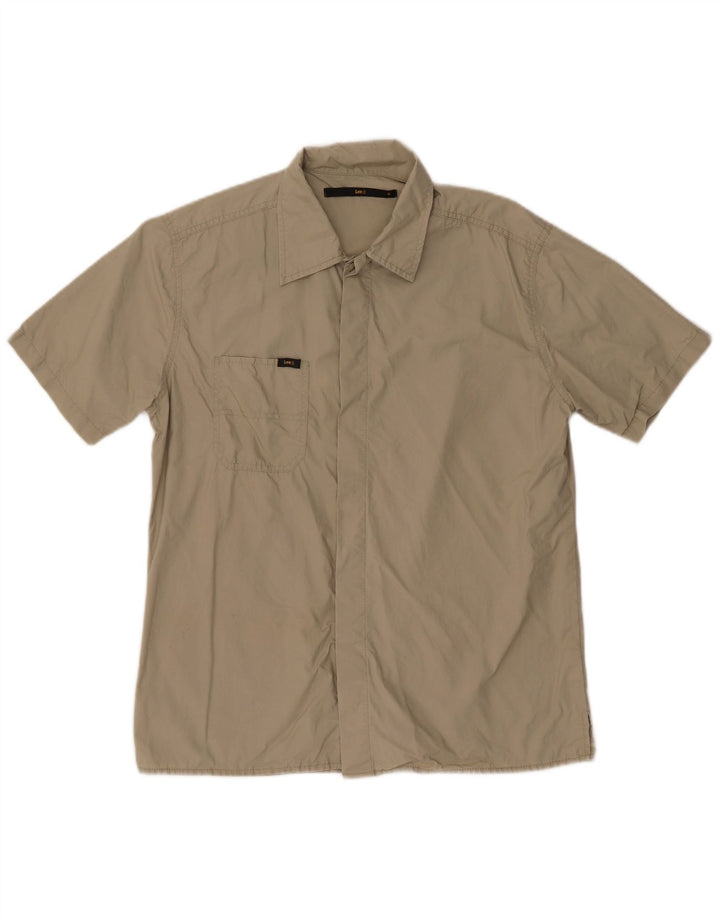 Camicia a maniche corte da uomo Lee color kaki medio