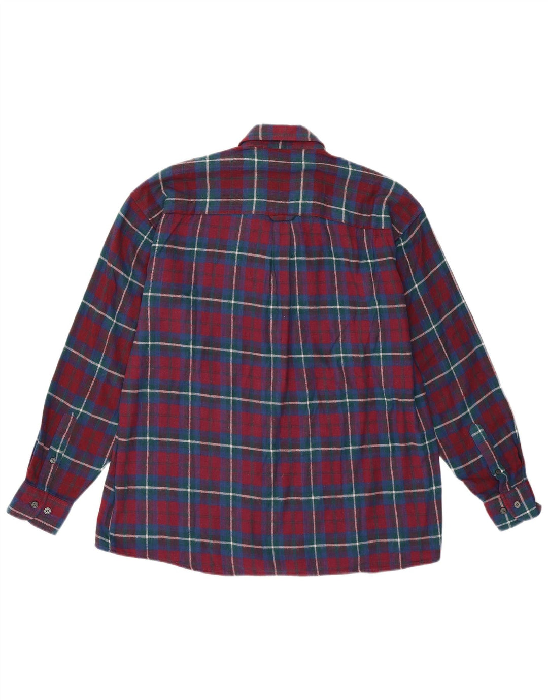 Gian Marco Venturi Camicia da uomo in flanella di cotone a quadri bordeaux grandi