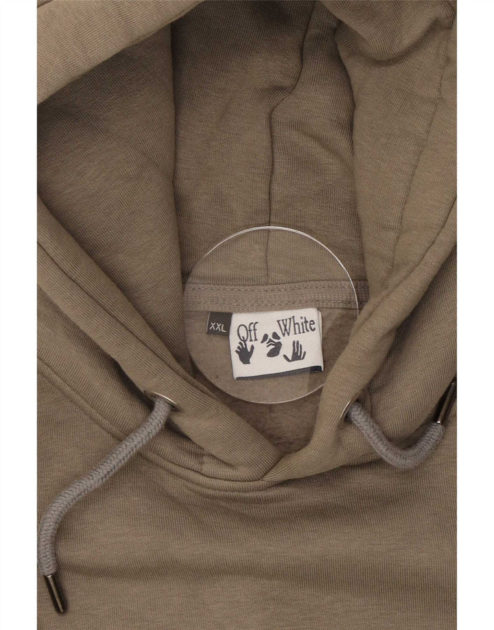 Maglione con cappuccio grafico da uomo Off-White 2XL Cachi