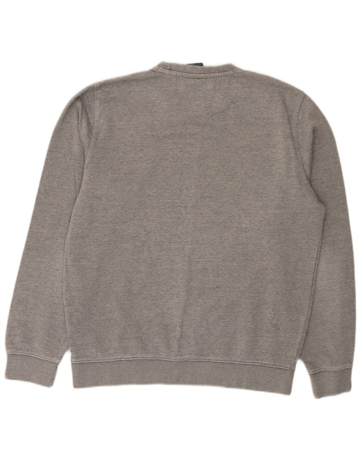 Felpa grafica da uomo Champion, maglione grande, cotone grigio
