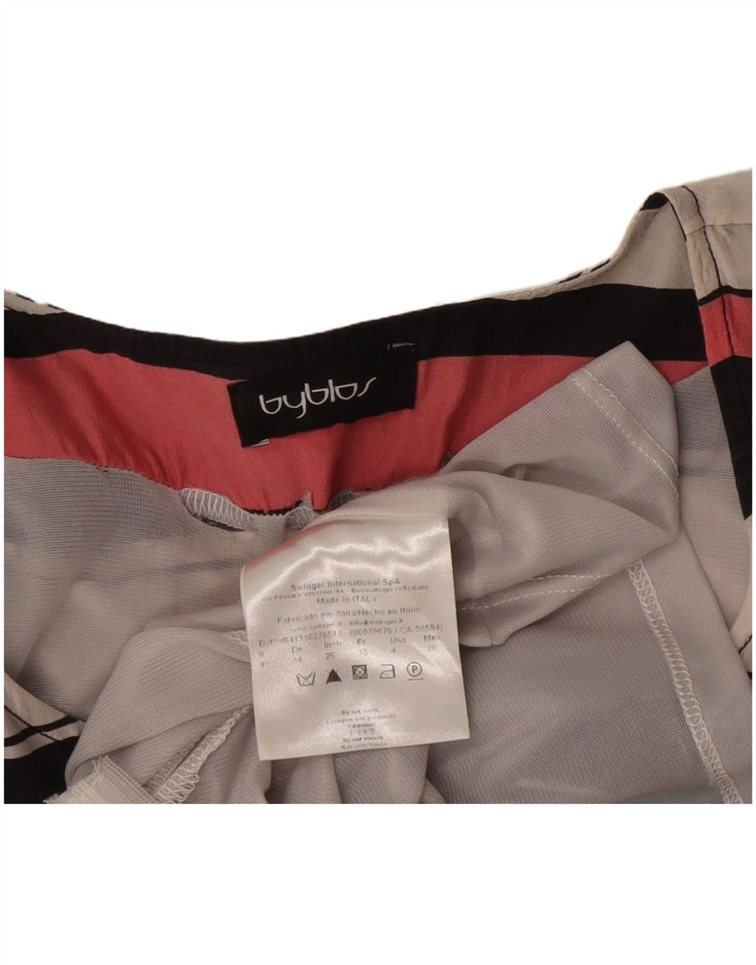 Abito Tubino Donna Byblos IT 40 Small In Seta Rigata Multicolore