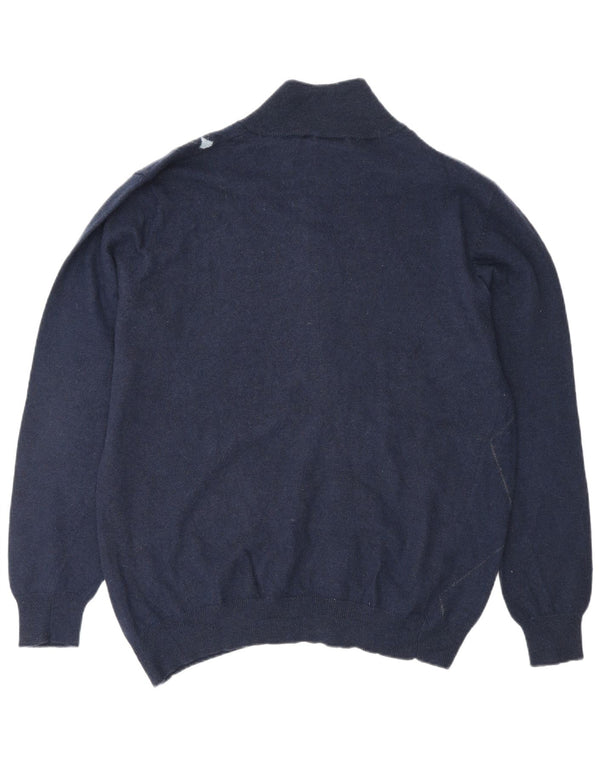 Maglione cardigan da uomo Lotto 2XL Blu navy a rombi/cotone diamante