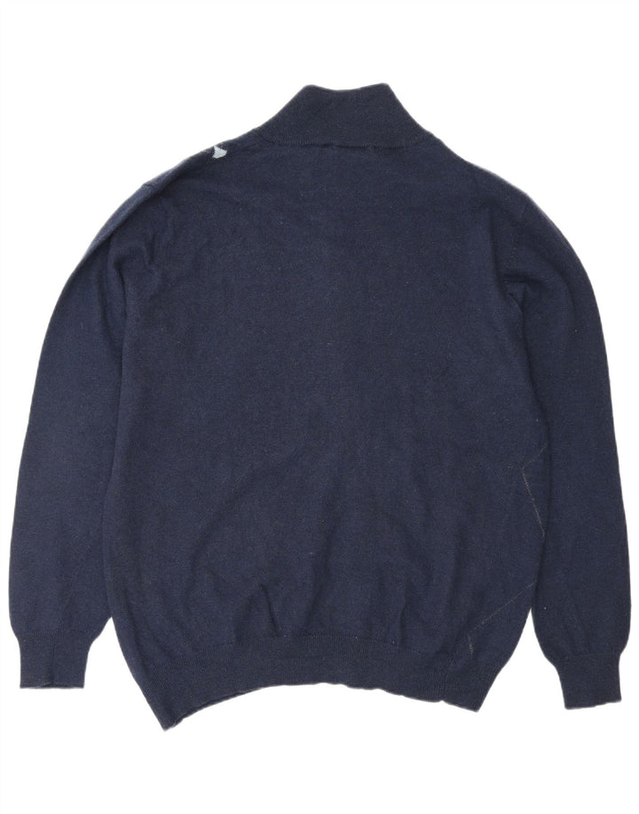 Maglione cardigan da uomo Lotto 2XL Blu navy a rombi/cotone diamante