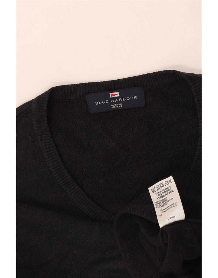 Maglione da uomo Marks & Spencer con scollo a V blu Harbour, acrilico blu scuro medio
