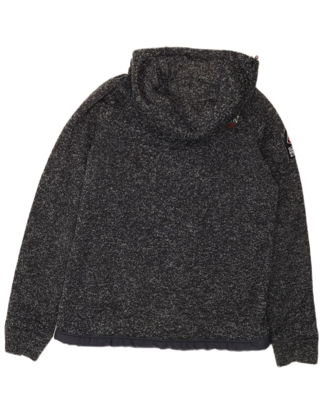 Maglione con cappuccio e zip grafica da uomo Superdry, grande poliestere chiazzato grigio