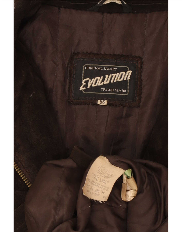 Giacca in pelle scamosciata da uomo Evolution IT 56 3XL Pelle marrone
