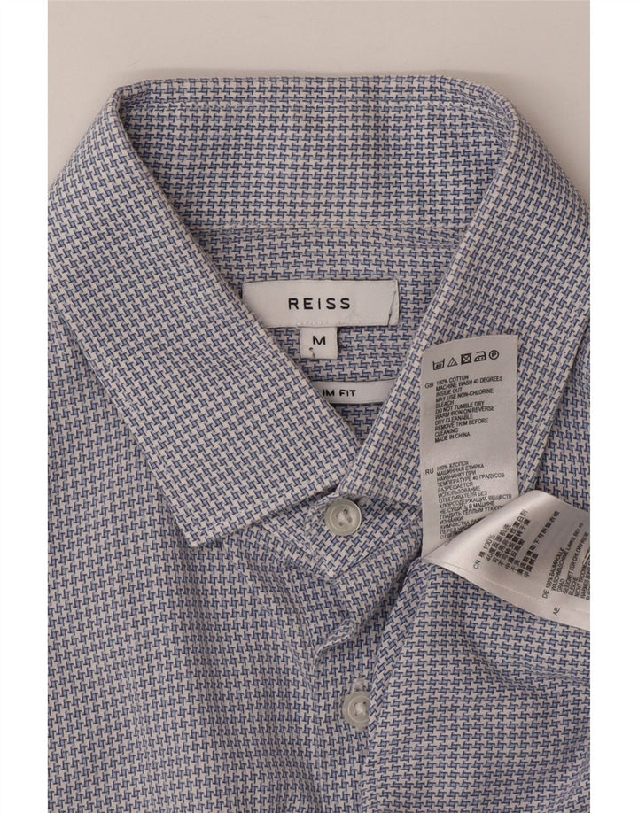 Camicia Reiss da uomo slim fit in cotone pied de poule blu medio