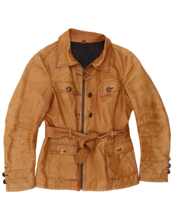 Giacca in pelle vintage da donna IT 50 XL in pelle beige