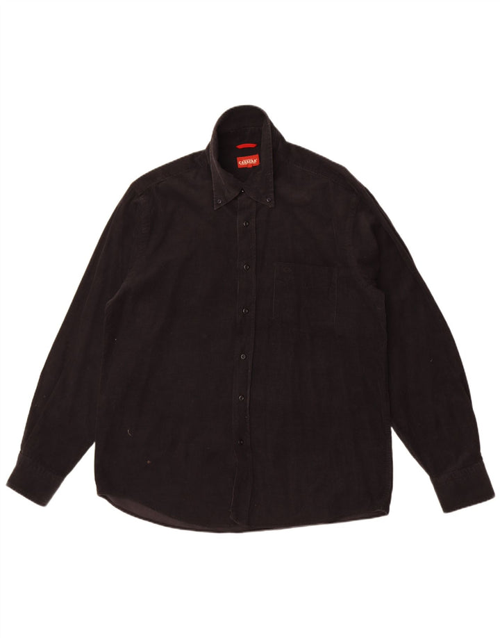 Camicia da uomo in velluto a coste Carrera XL in cotone nero
