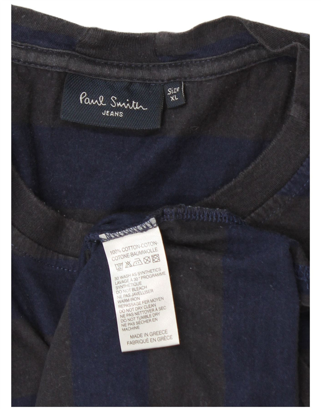 T-shirt da uomo Paul Smith Top XL in cotone a righe blu