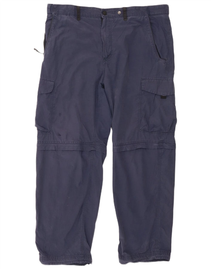 Pantaloni cargo da uomo dritti vestibilità regolare Marks & Spencer W38 L29 Blu Navy