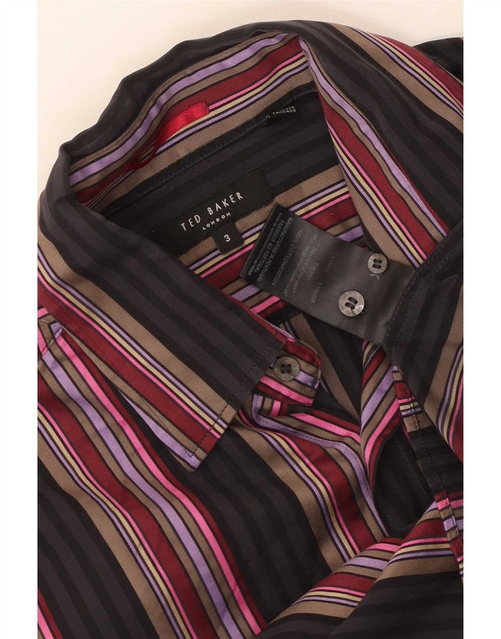 Camicia da uomo Ted Baker taglia 3 cotone a righe multicolore medio