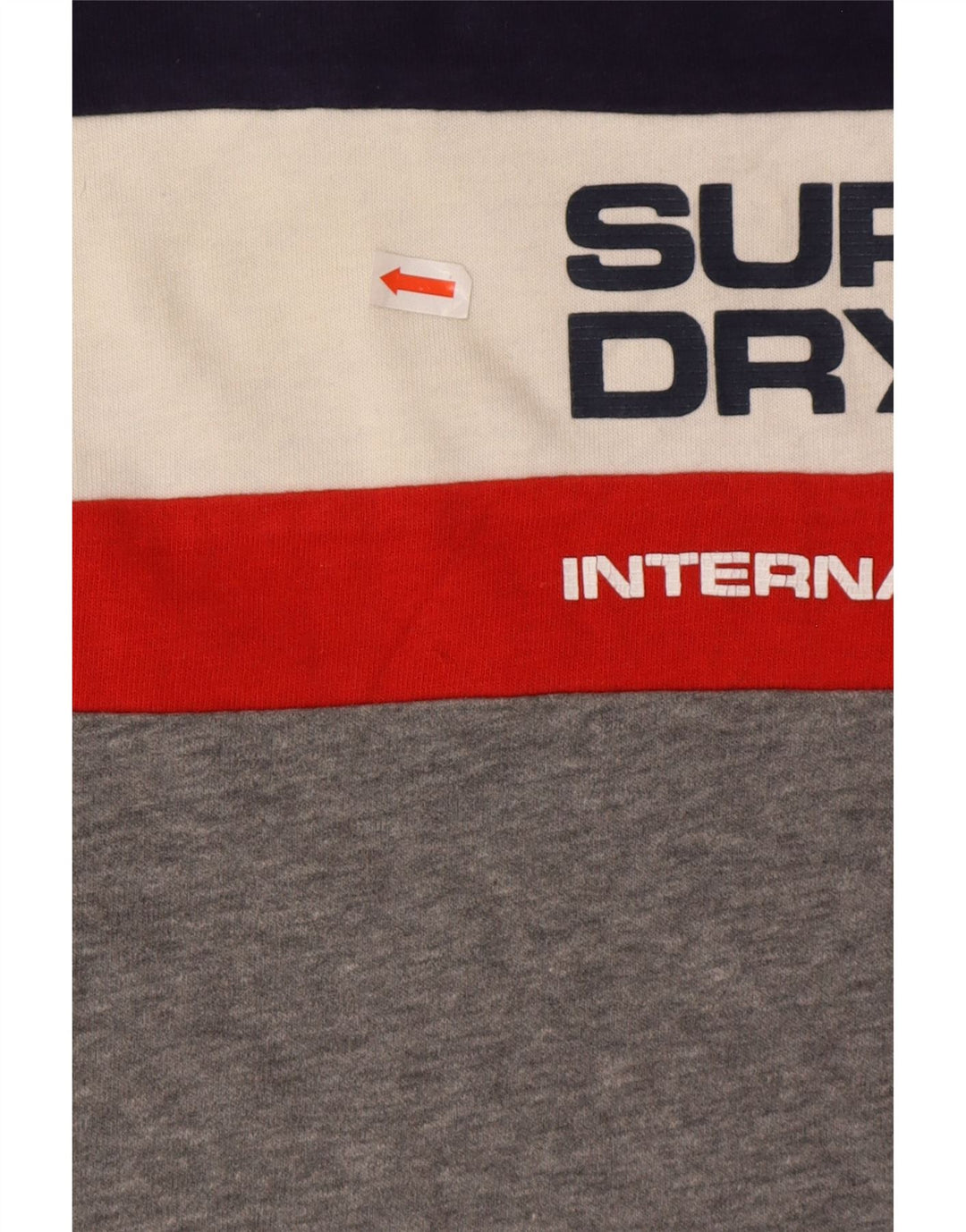 Top grafico da uomo Superdry a maniche lunghe in cotone color block grigio piccolo