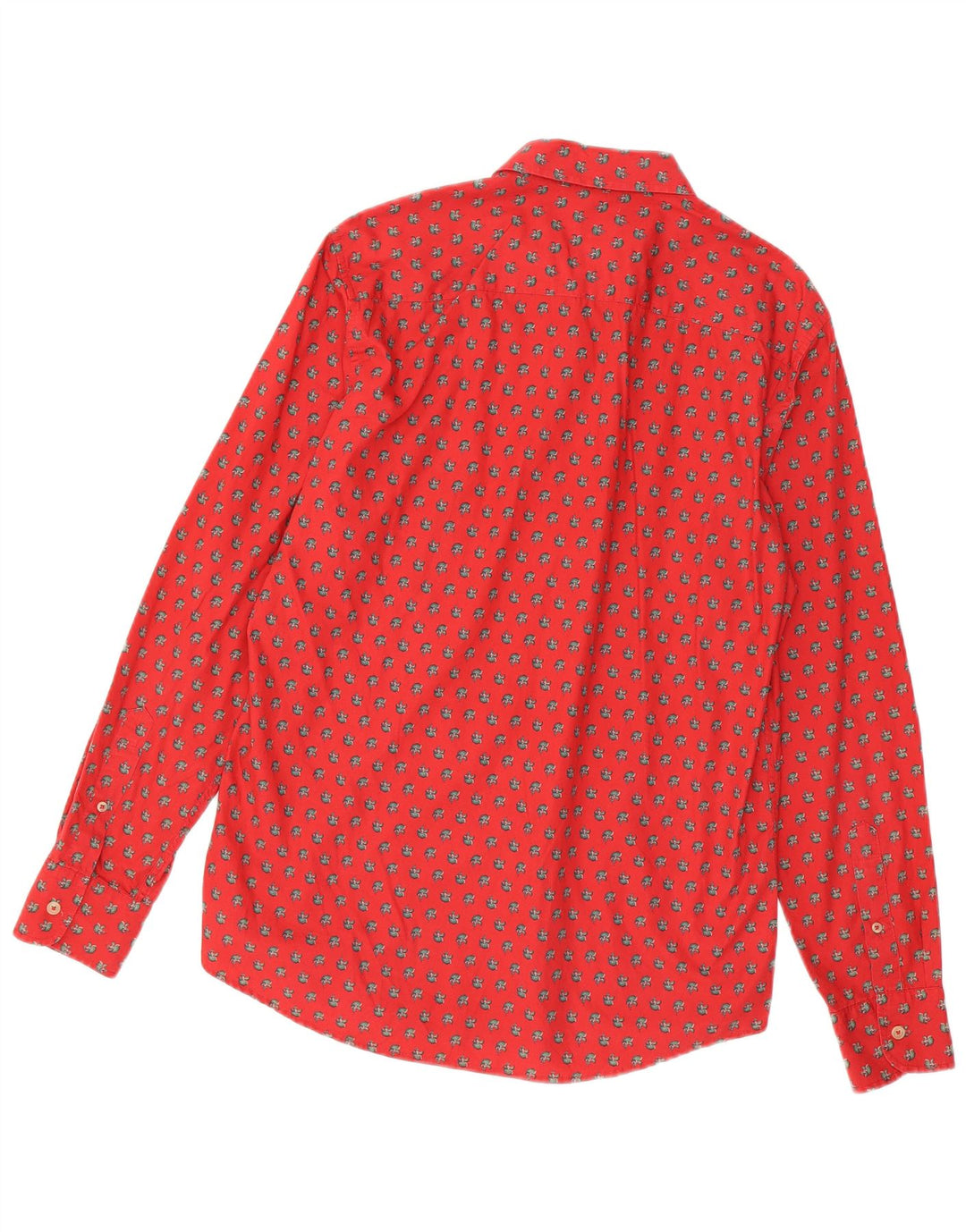 Camicia Benetton Uomo Large Maculata Rossa In Cotone