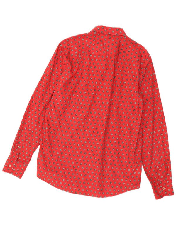 Camicia Benetton Uomo Large Maculata Rossa In Cotone