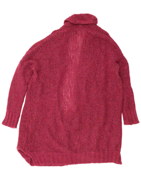 Maglione cardigan aperto lungo da donna Benetton UK 20 2XL Borgogna