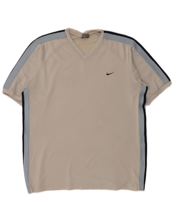 T-shirt da uomo NIKE Top XL in cotone color block grigio