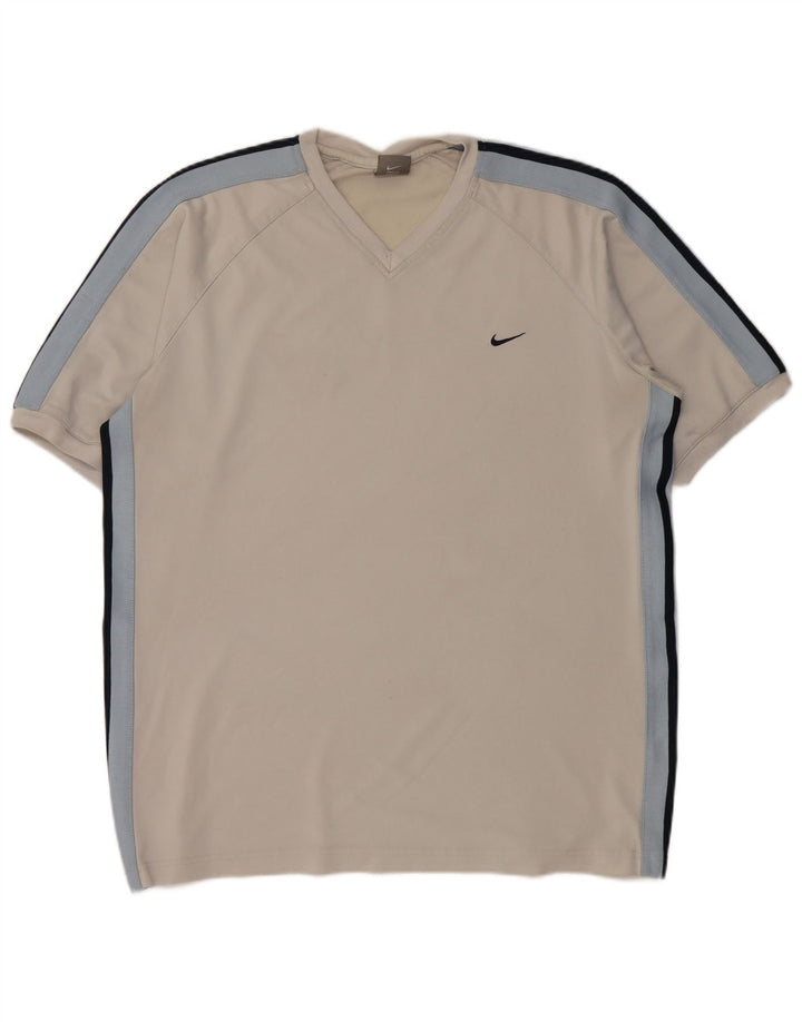 T-shirt da uomo NIKE Top XL in cotone color block grigio