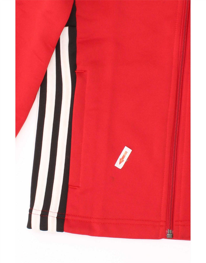 Giacca da tuta da ragazzo Adidas 7-8 anni in poliestere color block rosso