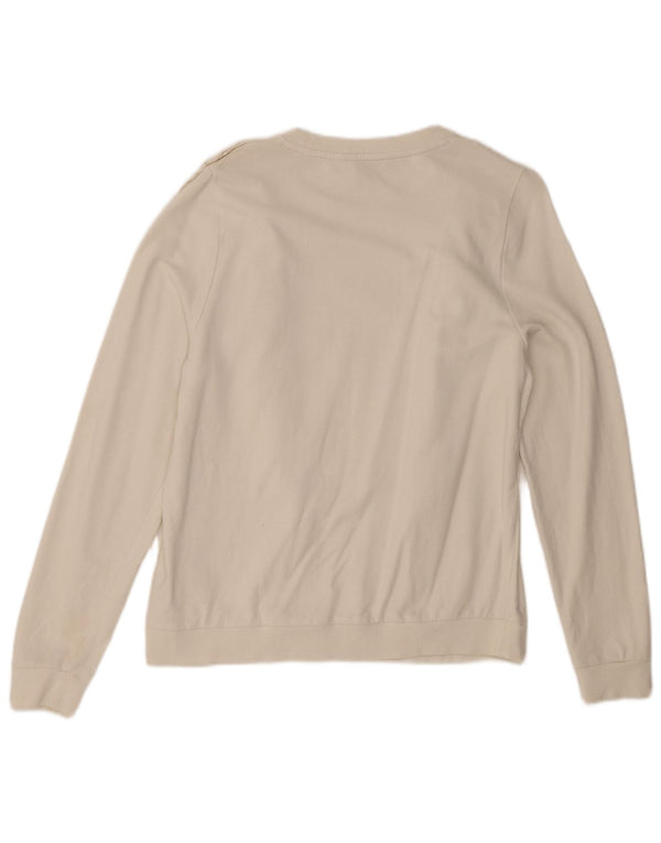 BODEN Womens Sweatshirt Jumper UK 12 Medium White Cotton