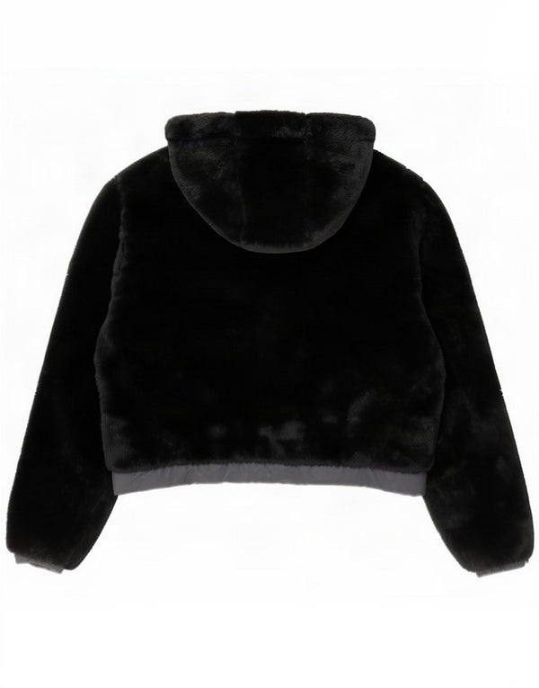 Giubbotto bomber oversize da donna Ellesse con orsetto con cappuccio UK 8 piccolo nero
