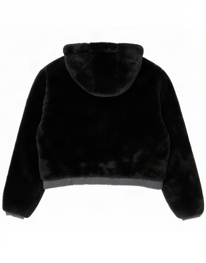 Giubbotto bomber oversize da donna Ellesse con orsetto con cappuccio UK 8 piccolo nero